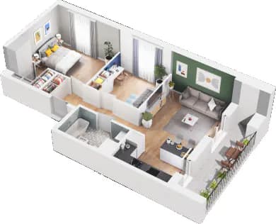 Mieszkanie B.15 z inwestycji Nowa Namiarkowa w Katowice