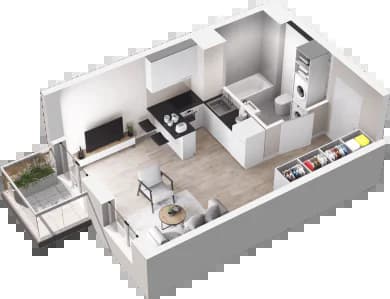 Mieszkanie D31 z inwestycji Na Koszutce II w Katowice