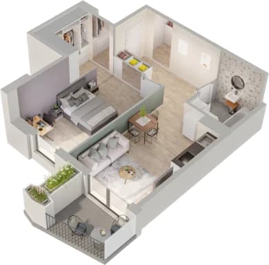 Mieszkanie 101 z inwestycji Semiramis w Katowice