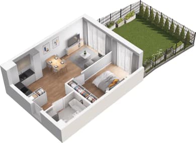 Mieszkanie 111 z inwestycji Mikusińskiego 25 w Katowice