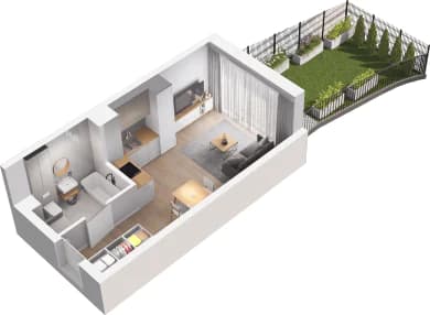 Mieszkanie 112 z inwestycji Mikusińskiego 25 w Katowice