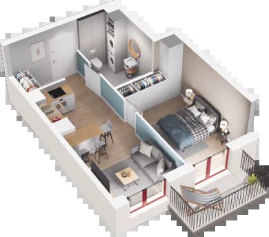 Mieszkanie 131 z inwestycji Mikusińskiego 25 w Katowice