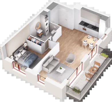 Mieszkanie 18 z inwestycji Mikusińskiego 25 w Katowice