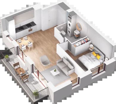 Mieszkanie 19 z inwestycji Mikusińskiego 25 w Katowice