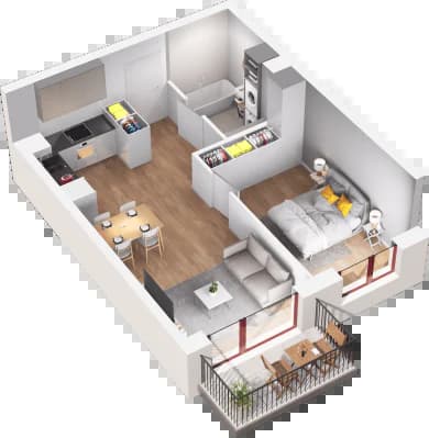 Mieszkanie 30 z inwestycji Mikusińskiego 25 w Katowice