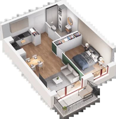 Mieszkanie 94 z inwestycji Mikusińskiego 25 w Katowice Mieszkanie 94 z inwestycji Mikusińskiego 25 w Katowice