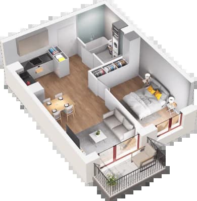 Mieszkanie 98 z inwestycji Mikusińskiego 25 w Katowice