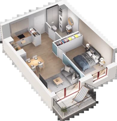 Mieszkanie 42 z inwestycji Mikusińskiego 25 w Katowice