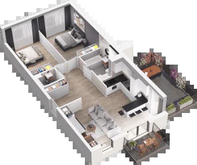 Mieszkanie C4.7 z inwestycji Enklawa Bukowa II w Kraków