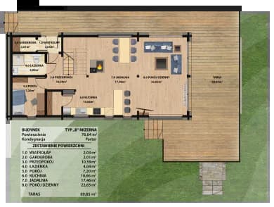 Mieszkanie 36 z inwestycji Osada Czorsztyn w Podhale Mieszkanie 36 z inwestycji Osada Czorsztyn w Podhale
