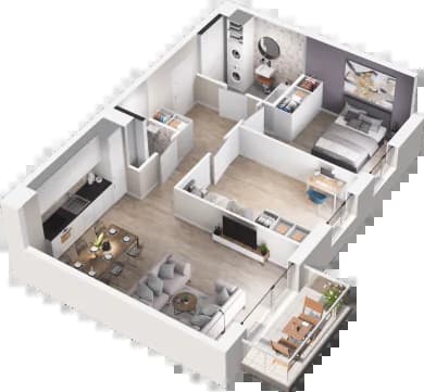 Mieszkanie D29 z inwestycji Na Koszutce II w Katowice Mieszkanie D29 z inwestycji Na Koszutce II w Katowice