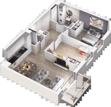 Mieszkanie D40 z inwestycji Na Koszutce II w Katowice Mieszkanie D40 z inwestycji Na Koszutce II w Katowice