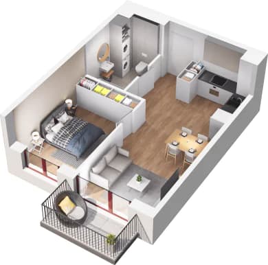 Mieszkanie 34 z inwestycji Mikusińskiego 25 w Katowice Mieszkanie 34 z inwestycji Mikusińskiego 25 w Katowice
