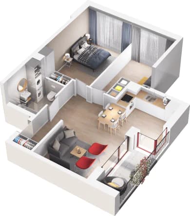 Mieszkanie 53 z inwestycji Mikusińskiego 25 w Katowice Mieszkanie 53 z inwestycji Mikusińskiego 25 w Katowice
