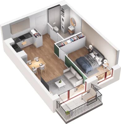 Mieszkanie 102 z inwestycji Mikusińskiego 25 w Katowice Mieszkanie 102 z inwestycji Mikusińskiego 25 w Katowice
