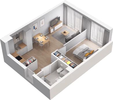 Mieszkanie 107 z inwestycji Mikusińskiego 25 w Katowice Mieszkanie 107 z inwestycji Mikusińskiego 25 w Katowice