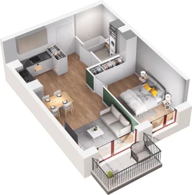 Mieszkanie 57 z inwestycji Mikusińskiego 25 w Katowice Mieszkanie 57 z inwestycji Mikusińskiego 25 w Katowice
