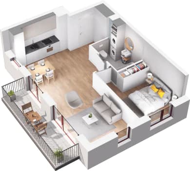 Mieszkanie 61 z inwestycji Mikusińskiego 25 w Katowice Mieszkanie 61 z inwestycji Mikusińskiego 25 w Katowice